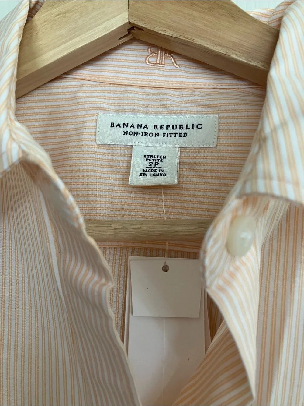 Banana Republic cotton shirt 2p orange striped nwt